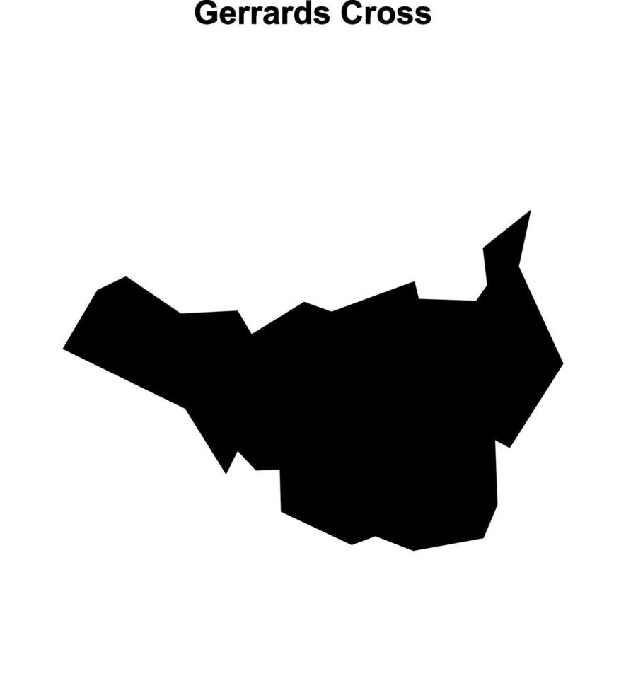 Gerrards Cross, England blank outline map vector