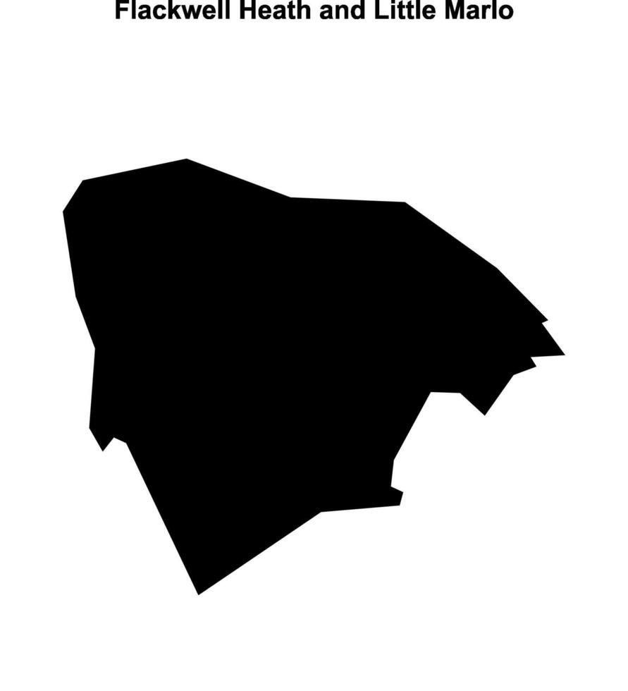 Flackwell Heath and Little Marlo, England blank outline map vector