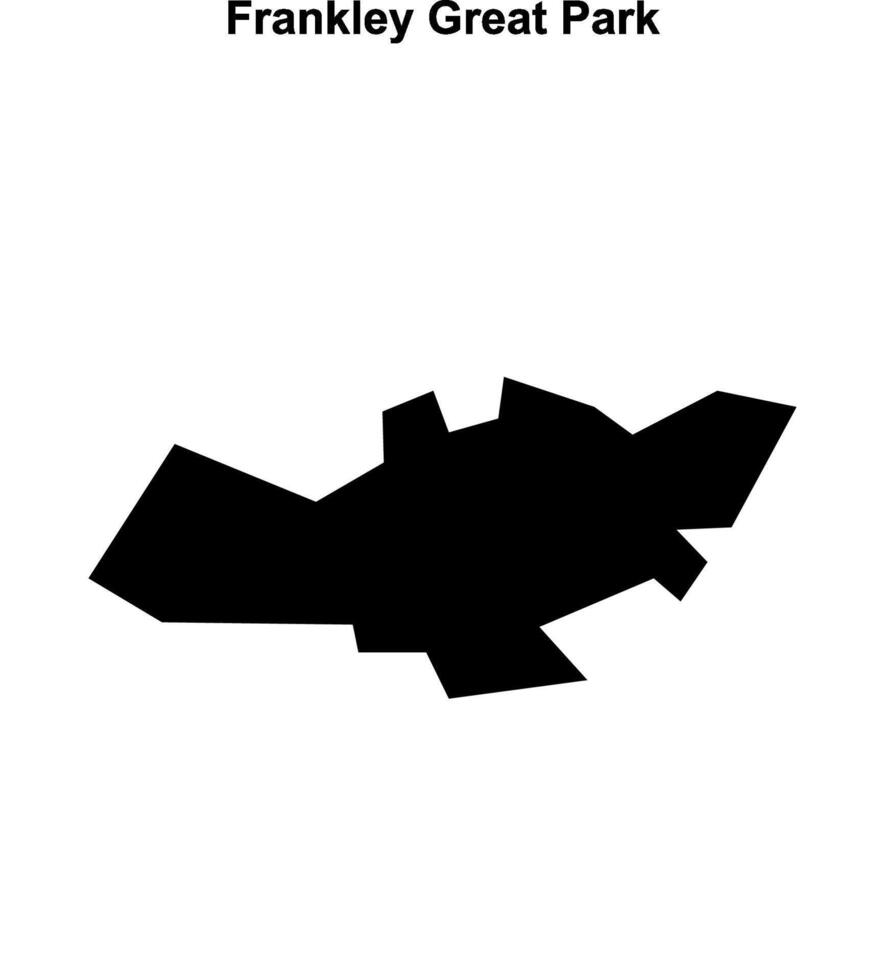 Frankley Great Park, England blank outline map vector
