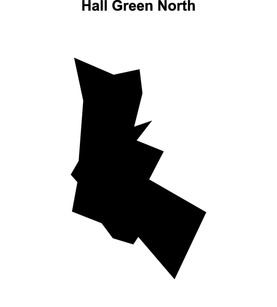 Hall Green North, England blank outline map vector