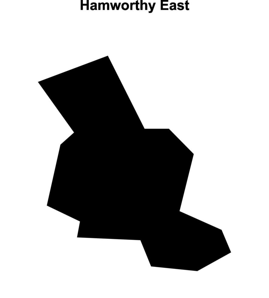 Hamworthy East, England blank outline map vector