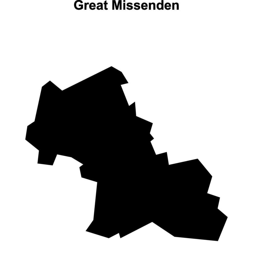 Great Missenden, England blank outline map vector