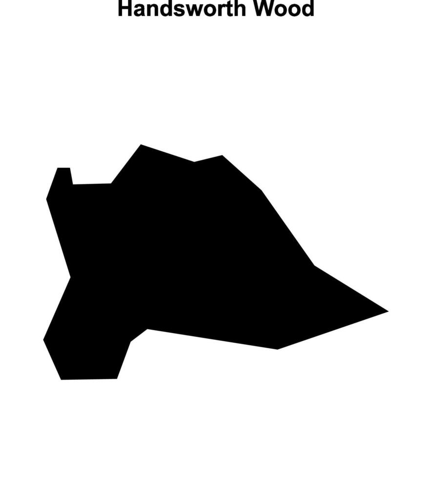 Handsworth Wood, England blank outline map vector