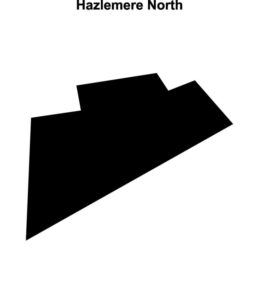 Hazlemere North, England blank outline map vector