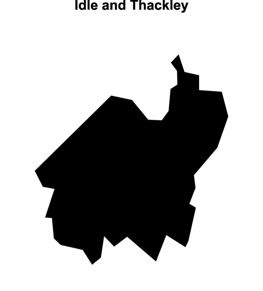 Idle and Thackley, England blank outline map vector