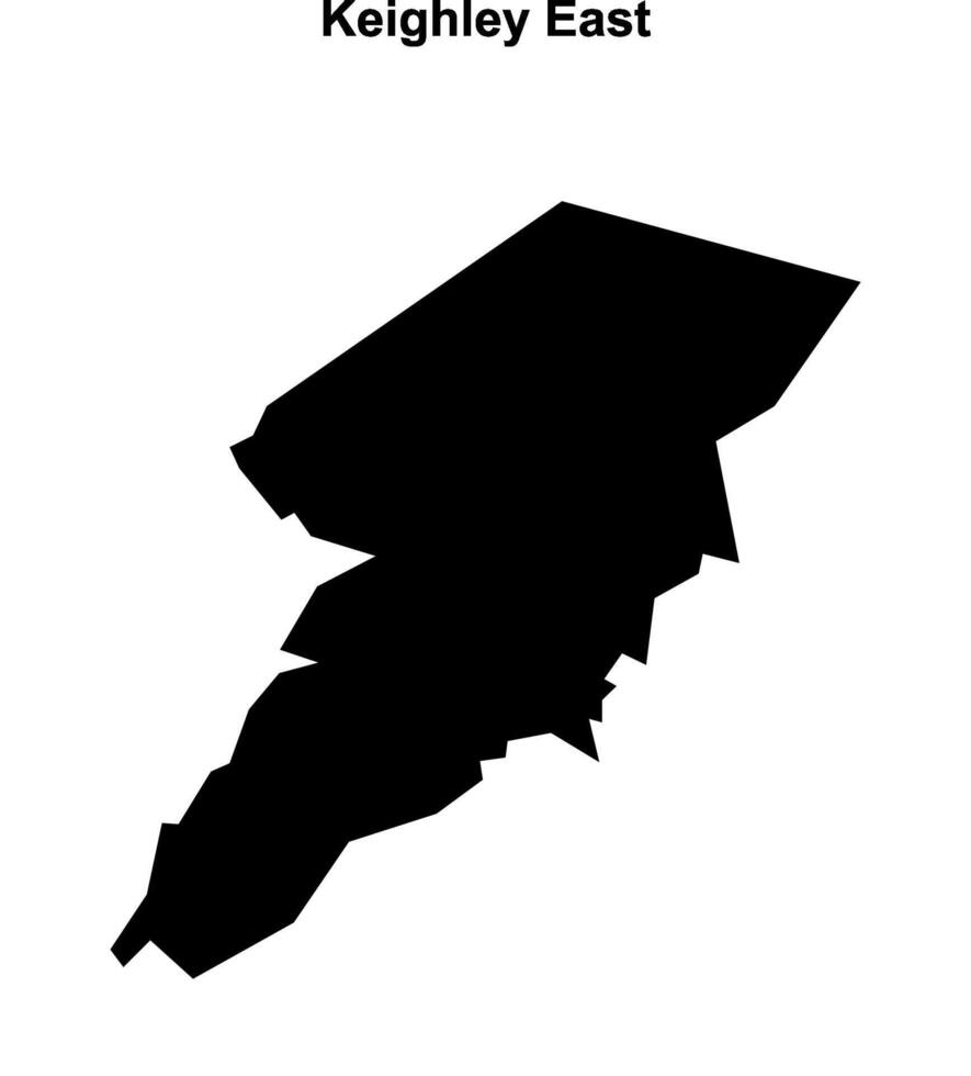 Keighley East, England blank outline map vector