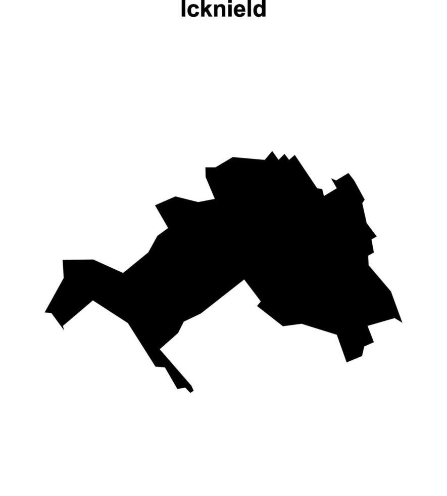 Icknield, England blank outline map vector