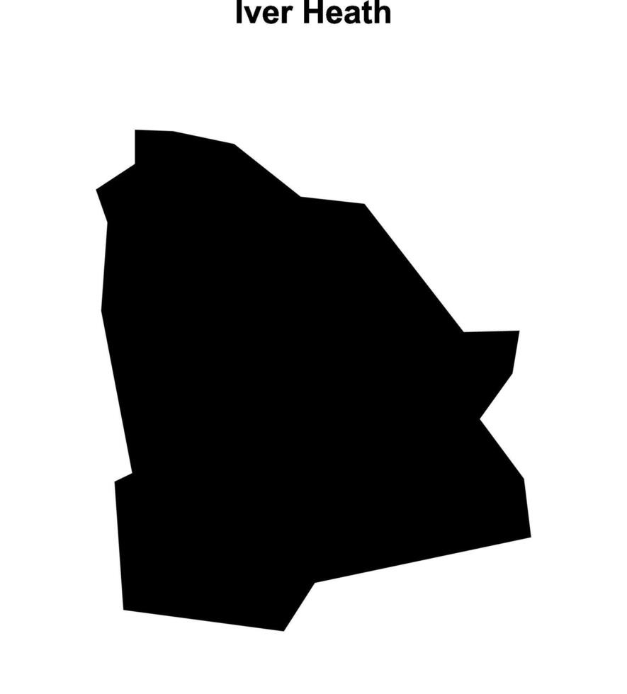 Iver Heath, England blank outline map vector