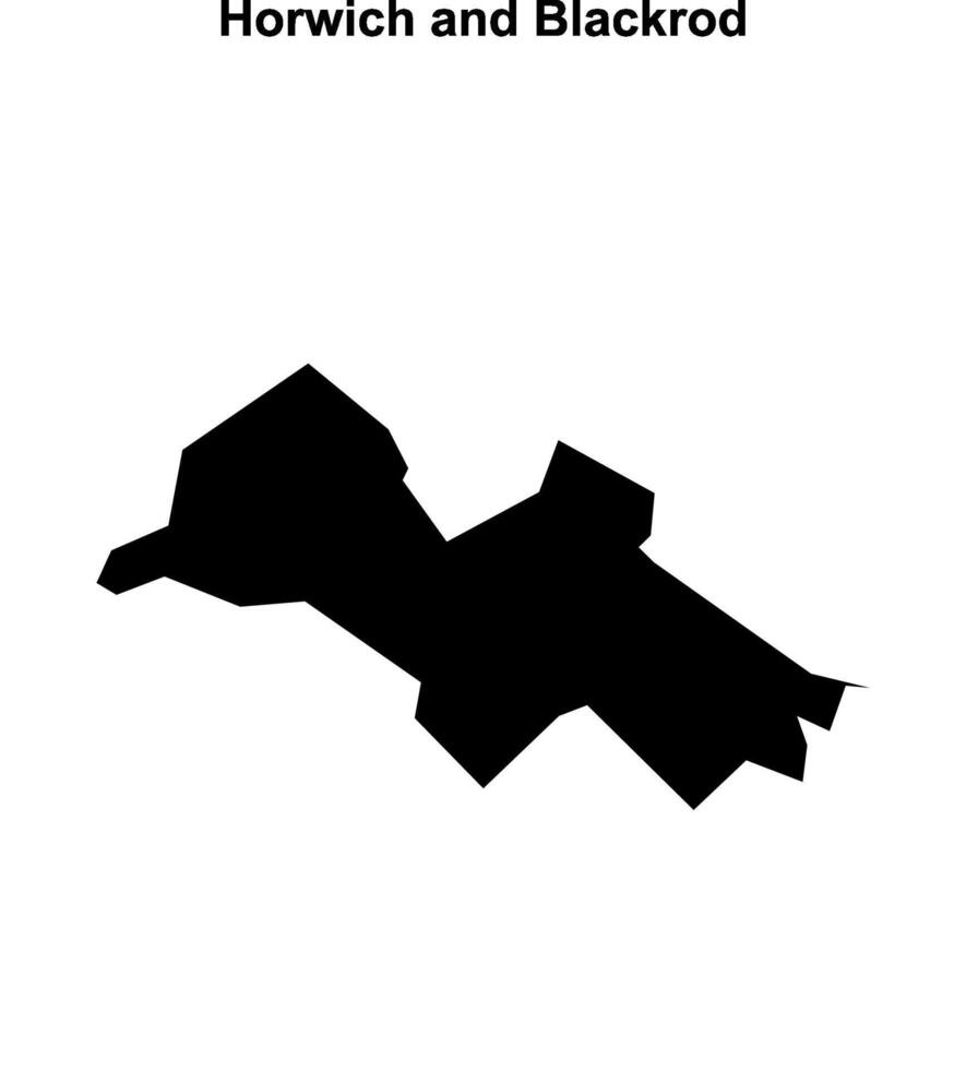 Horwich and Blackrod, England blank outline map vector