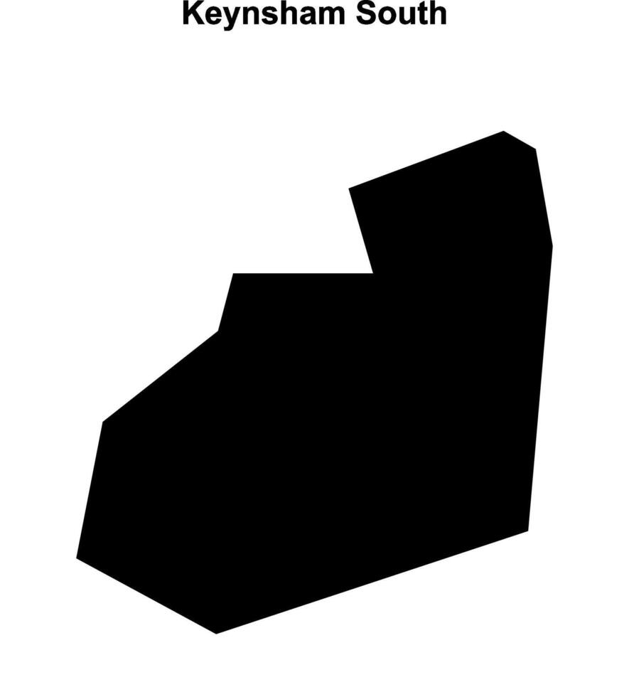 Keynsham South, England blank outline map vector