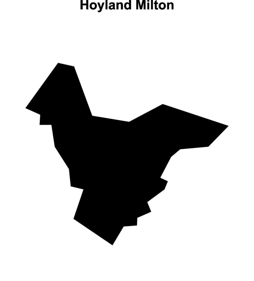 Hoyland Milton, England blank outline map vector