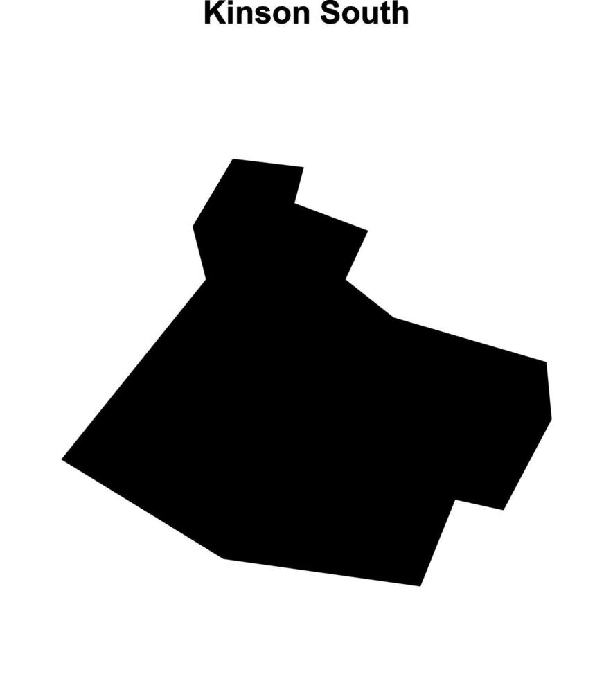 Kinson South, England blank outline map vector