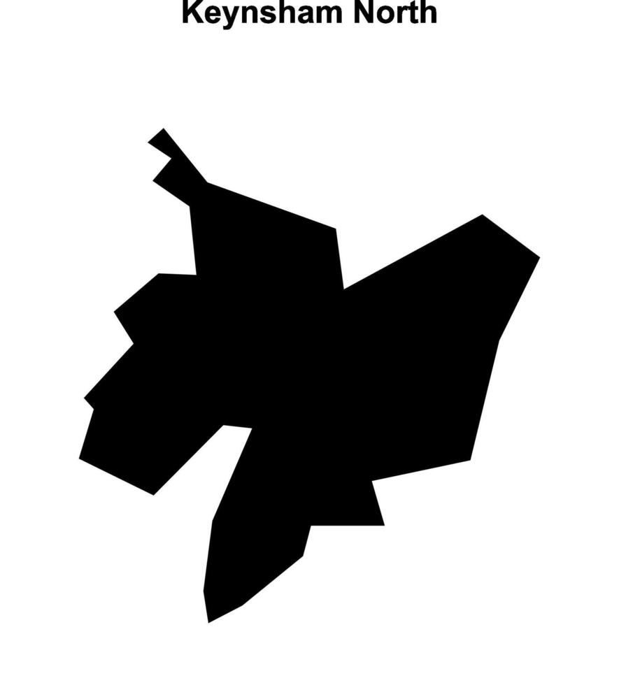 Keynsham North, England blank outline map vector