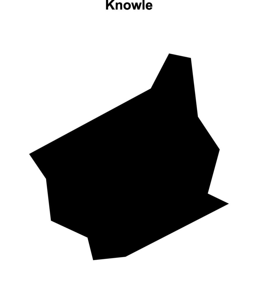 Knowle, England blank outline map vector