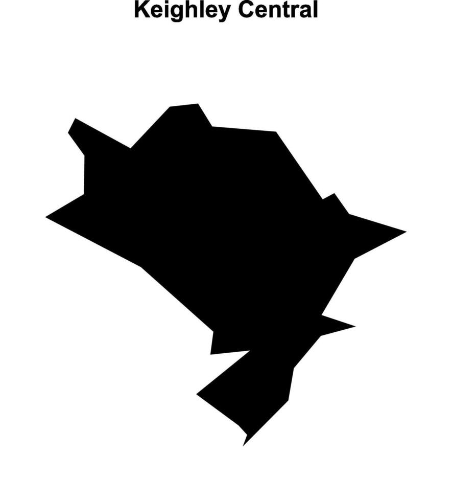 Keighley Central, England blank outline map vector
