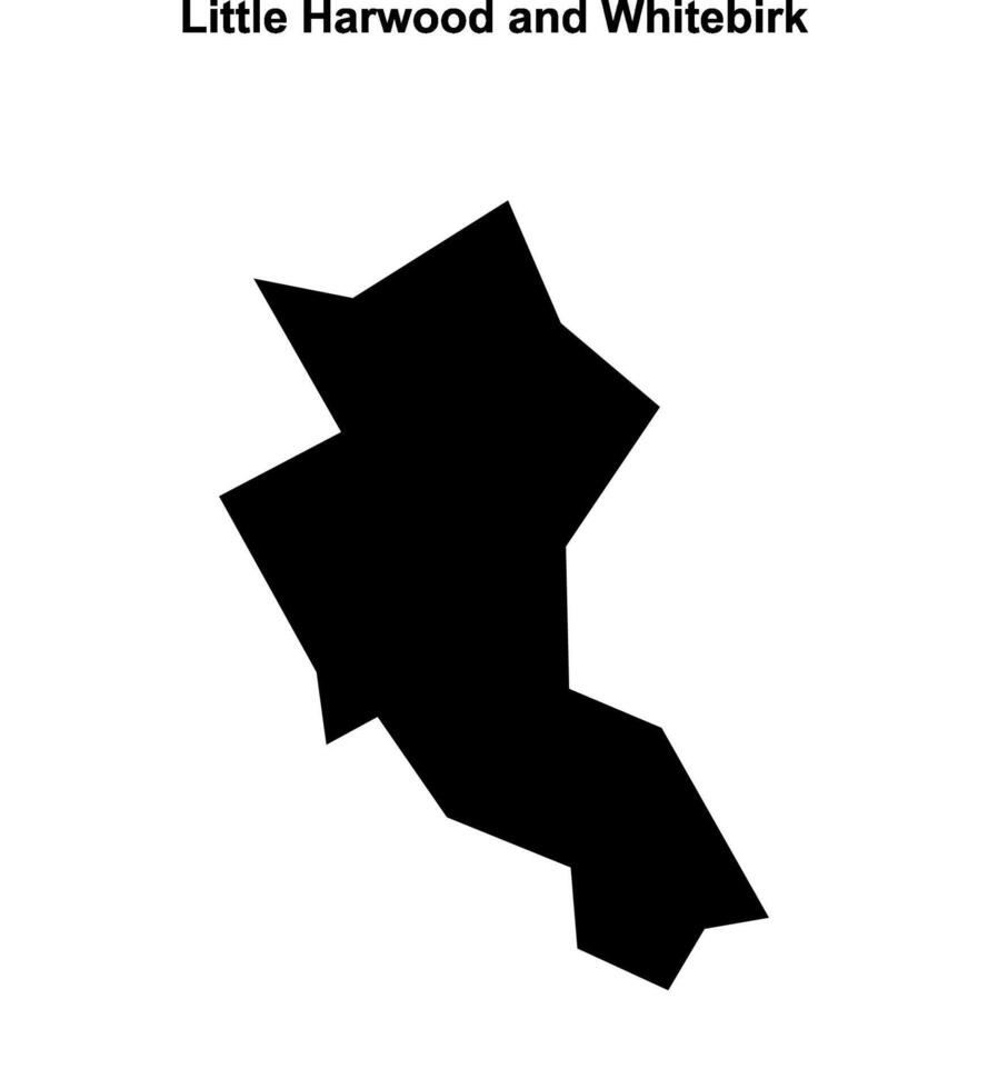 Little Harwood and Whitebirk, England blank outline map vector