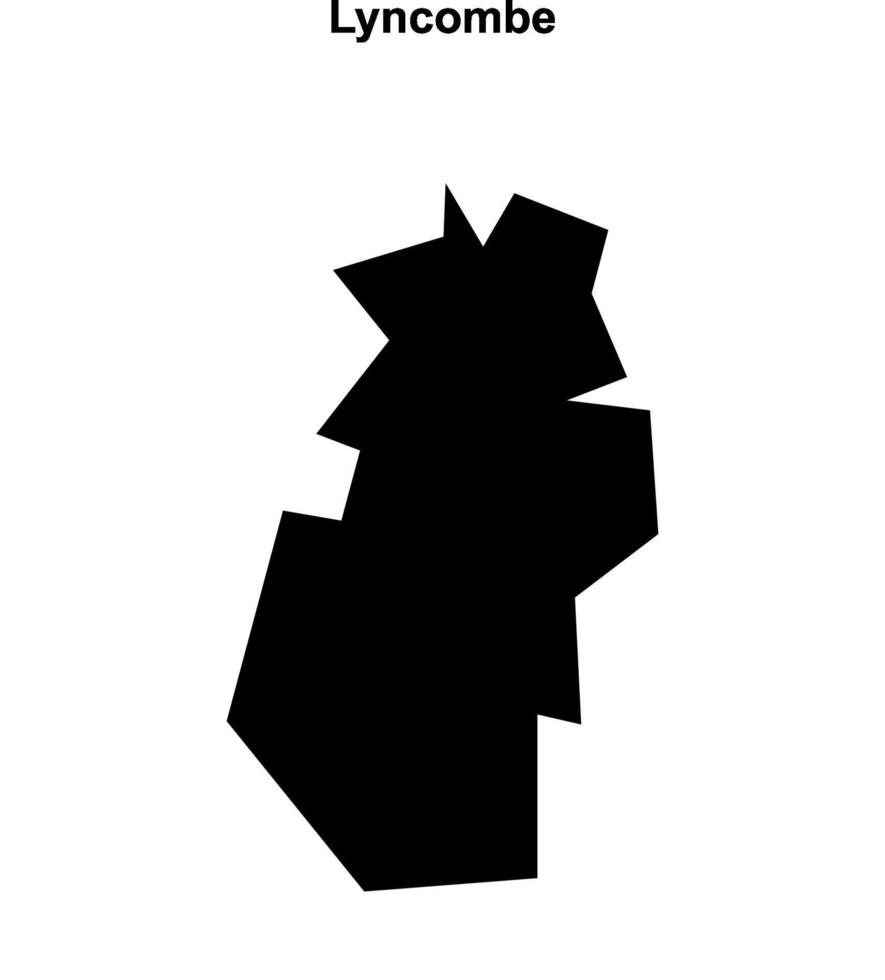 Lyncombe, England blank outline map vector