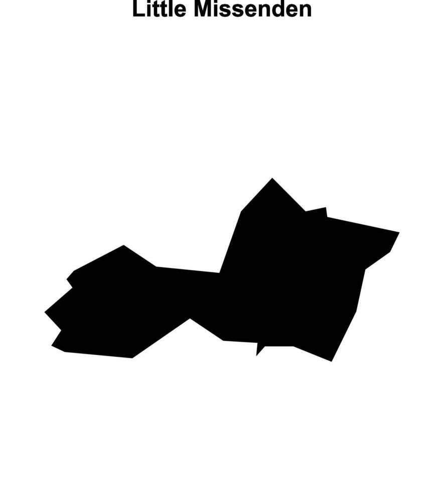 Little Missenden, England blank outline map vector