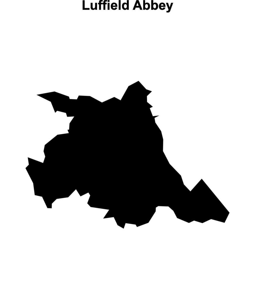Luffield Abbey, England blank outline map vector