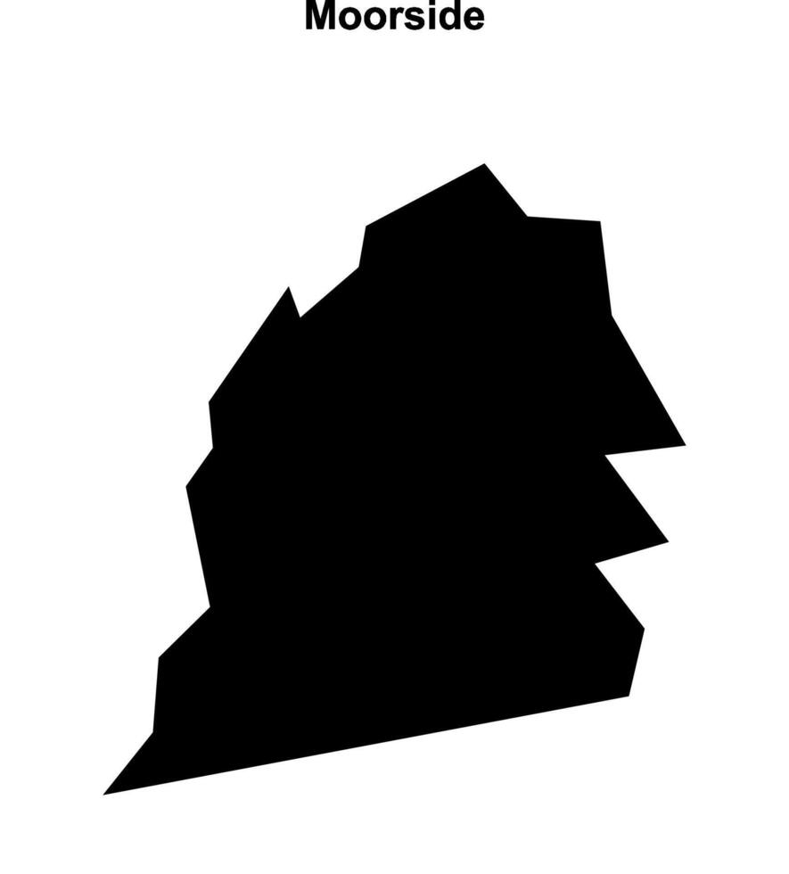 Moorside, England blank outline map vector