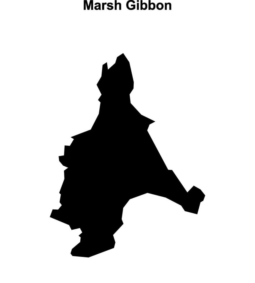 Marsh Gibbon, England blank outline map vector