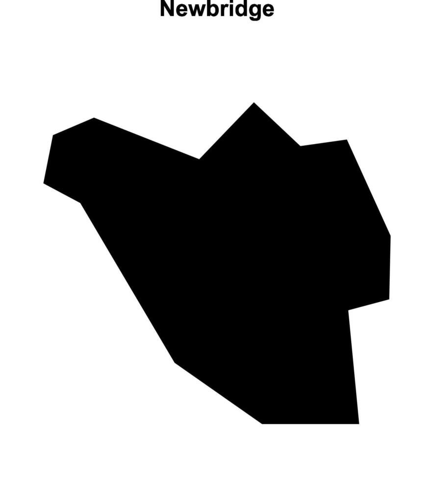 Newbridge, England blank outline map vector