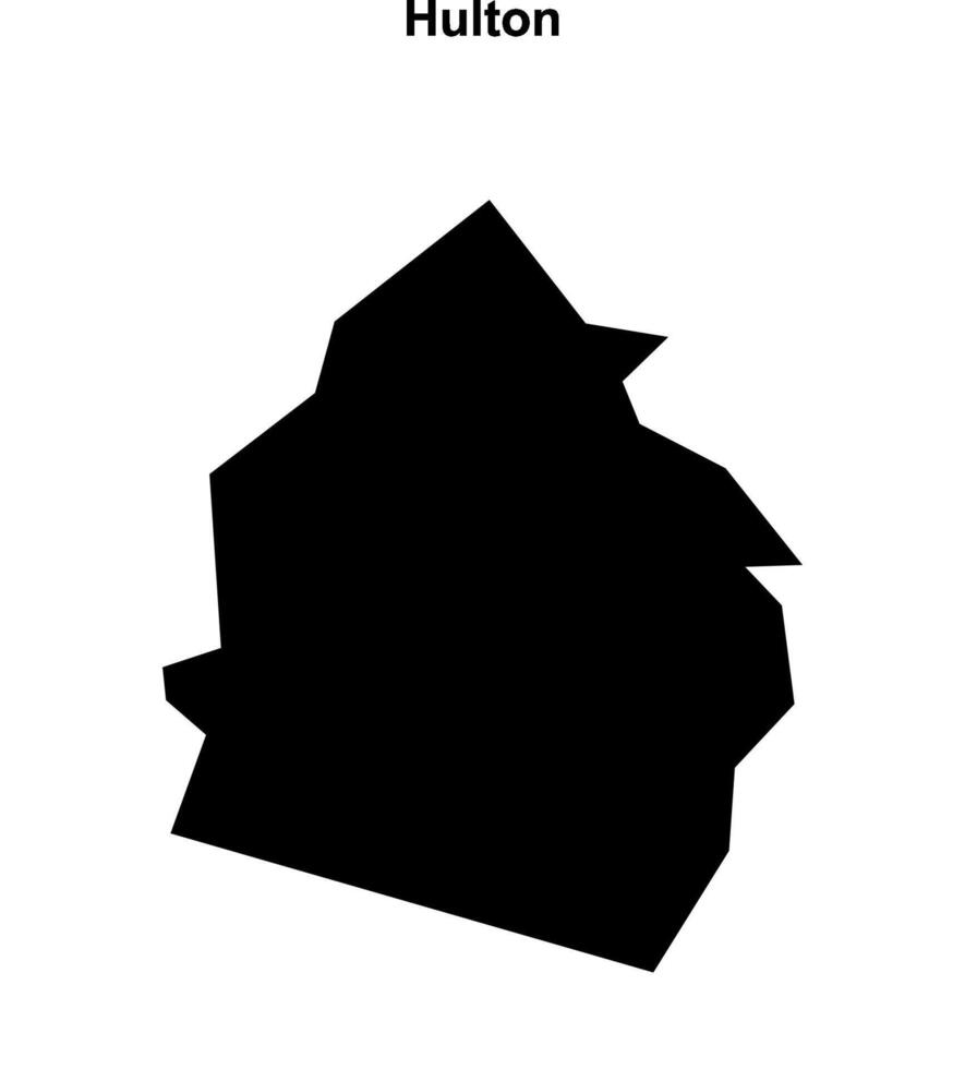 Hulton, England blank outline map vector