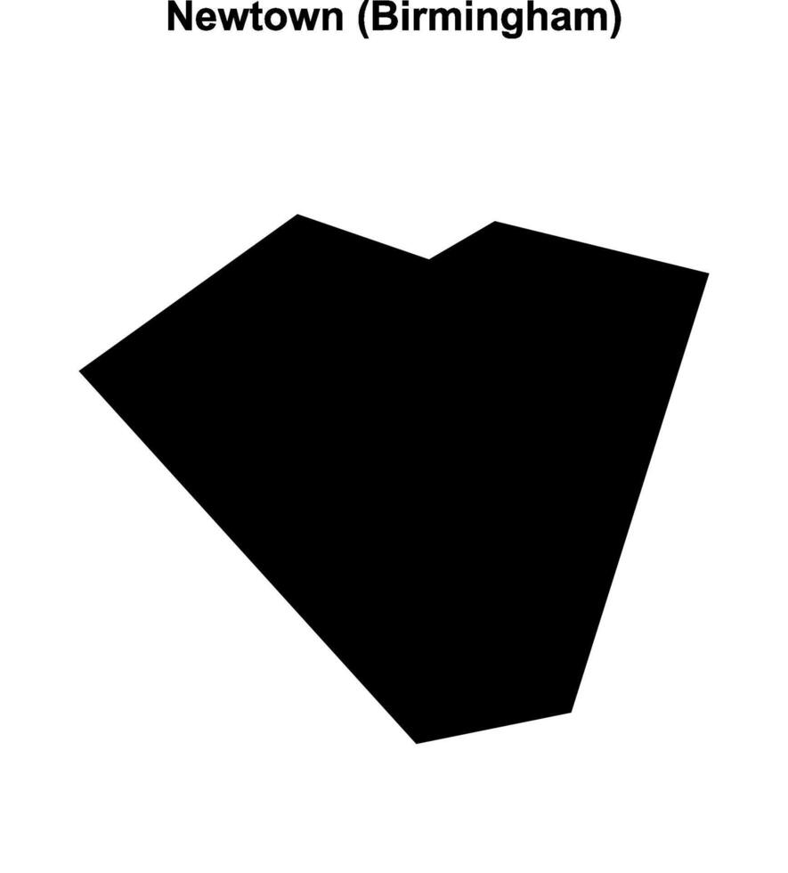 Newtown, Birmingham blank outline map vector