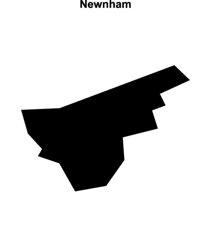 Newnham, England blank outline map vector