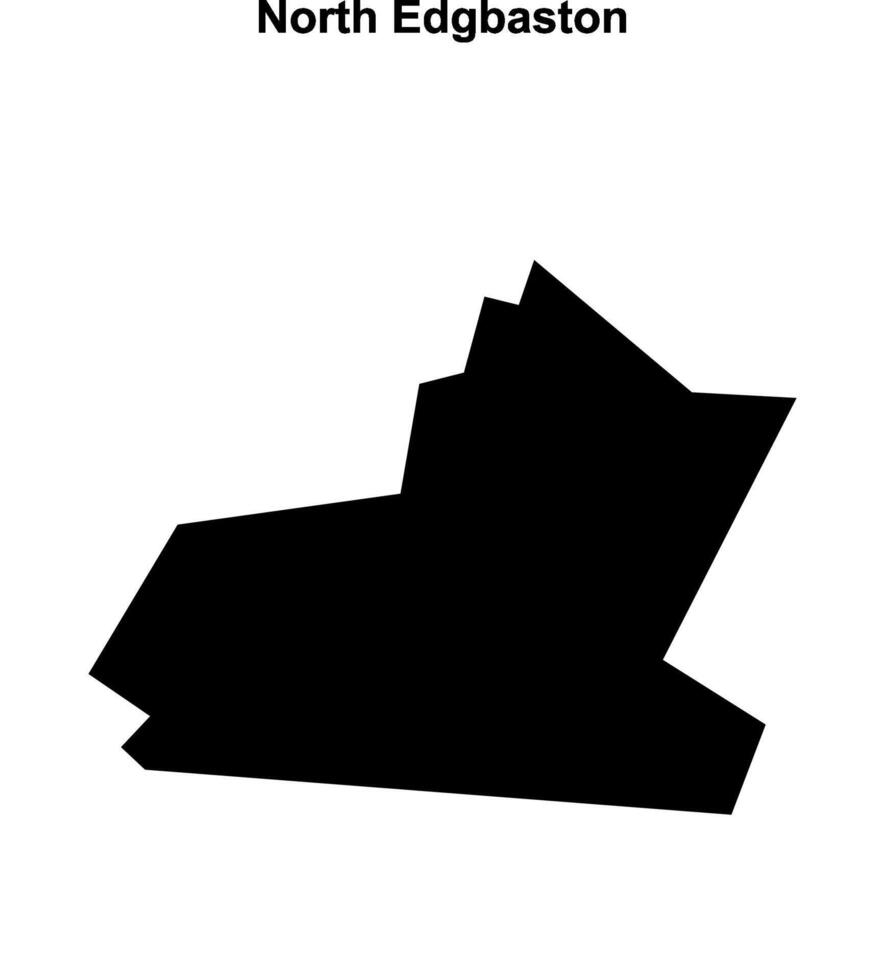 North Edgbaston, England blank outline map vector