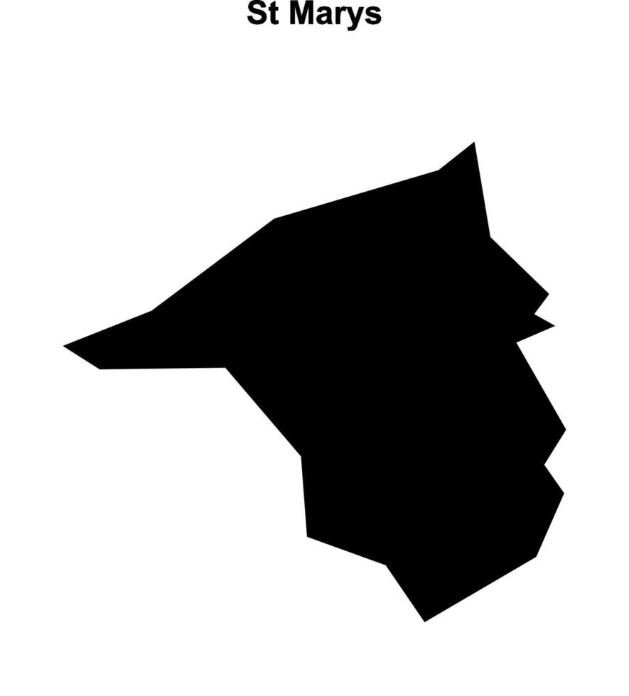 St Marys, England blank outline map vector