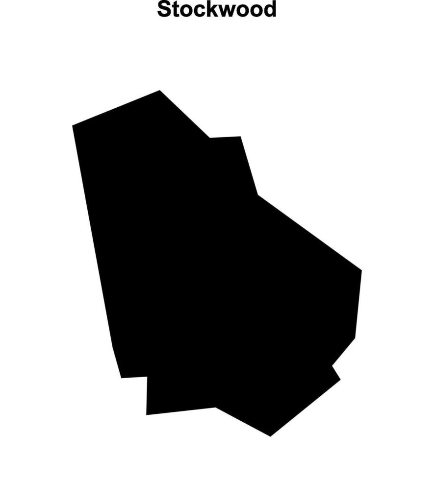 Stockwood, England blank outline map vector