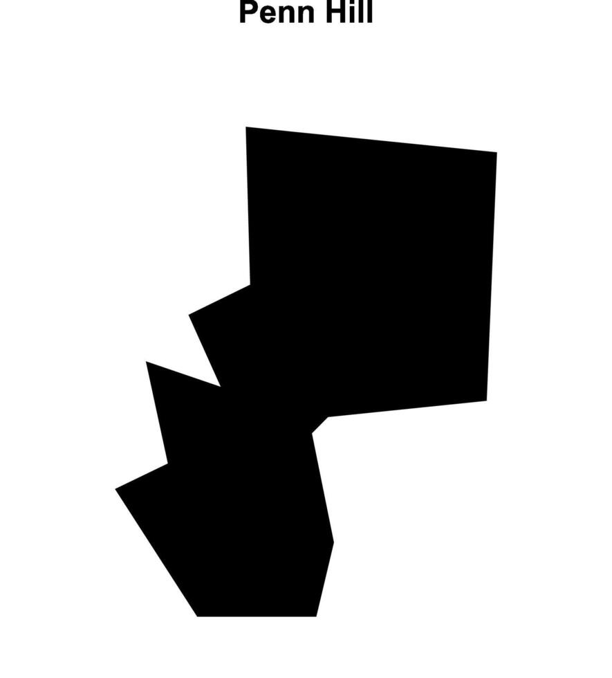 Penn Hill, England blank outline map vector