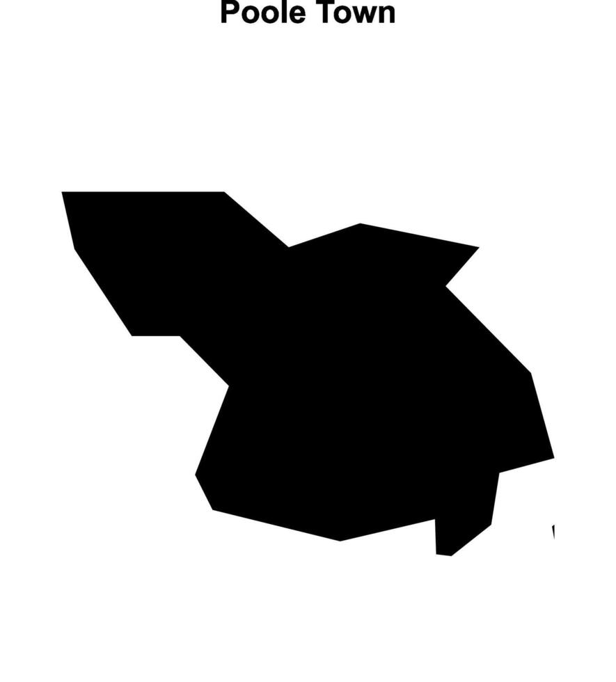 Poole Town, England blank outline map vector