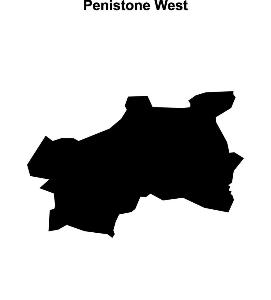 Penistone West, England blank outline map vector