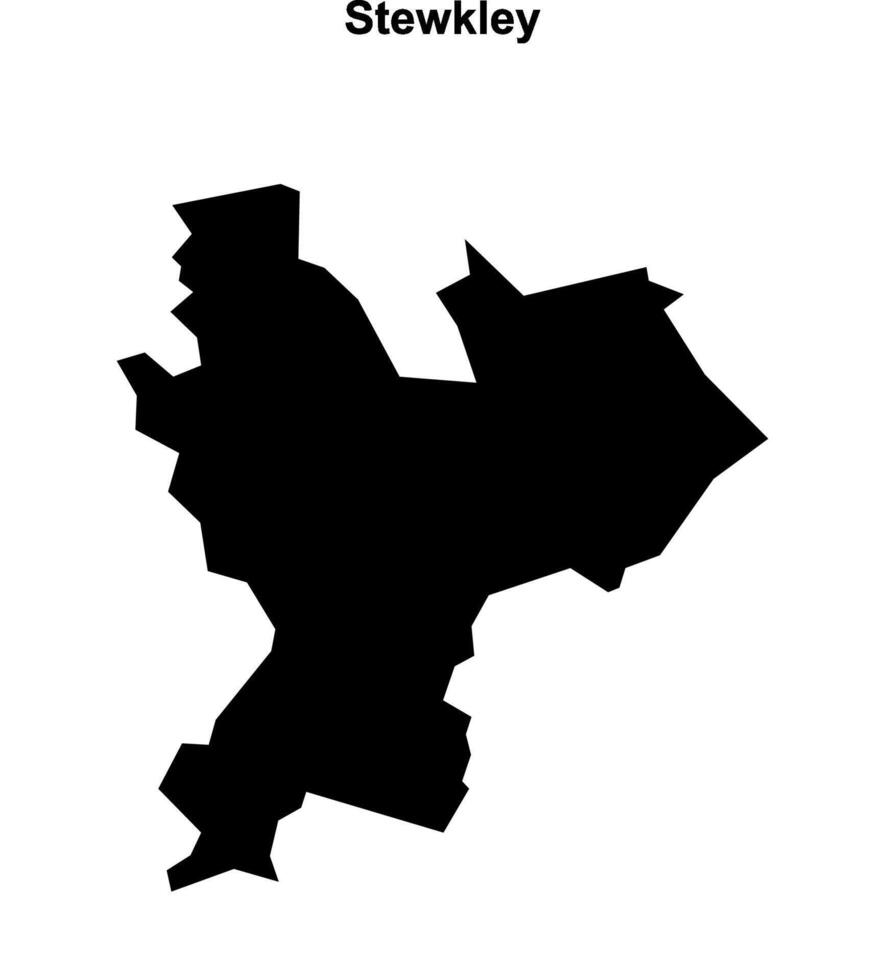 Stewkley, England blank outline map vector