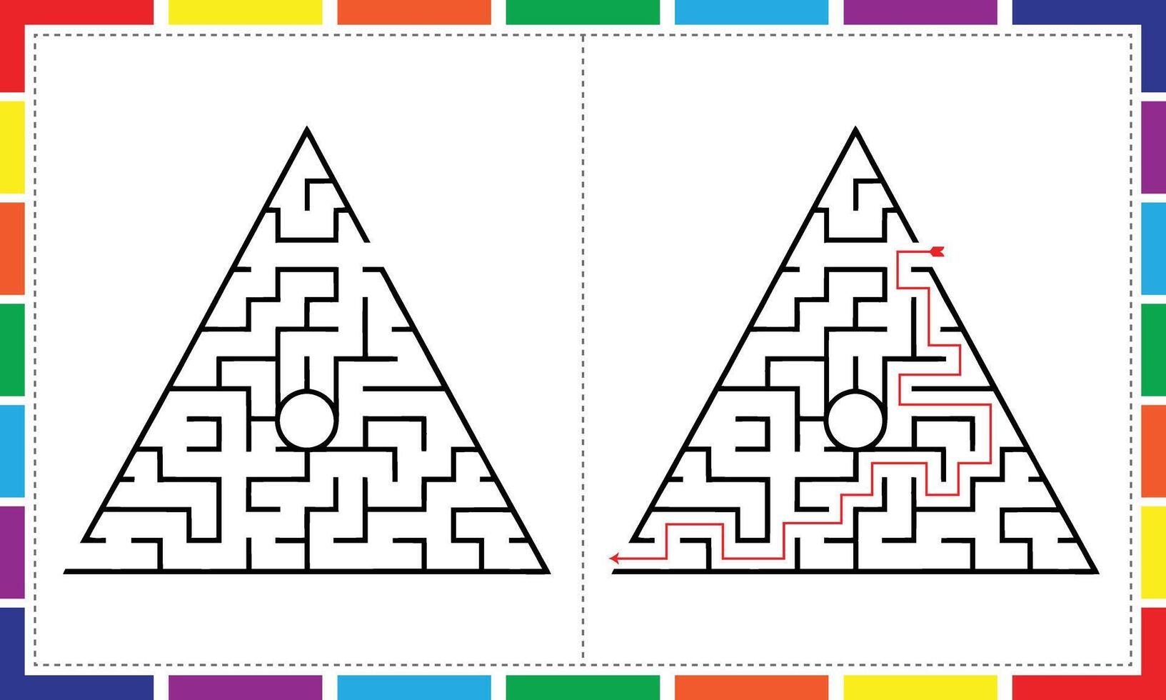 Creative Triangle Maze Trails vector
