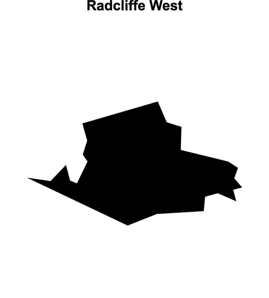 Radcliffe West, England blank outline map vector