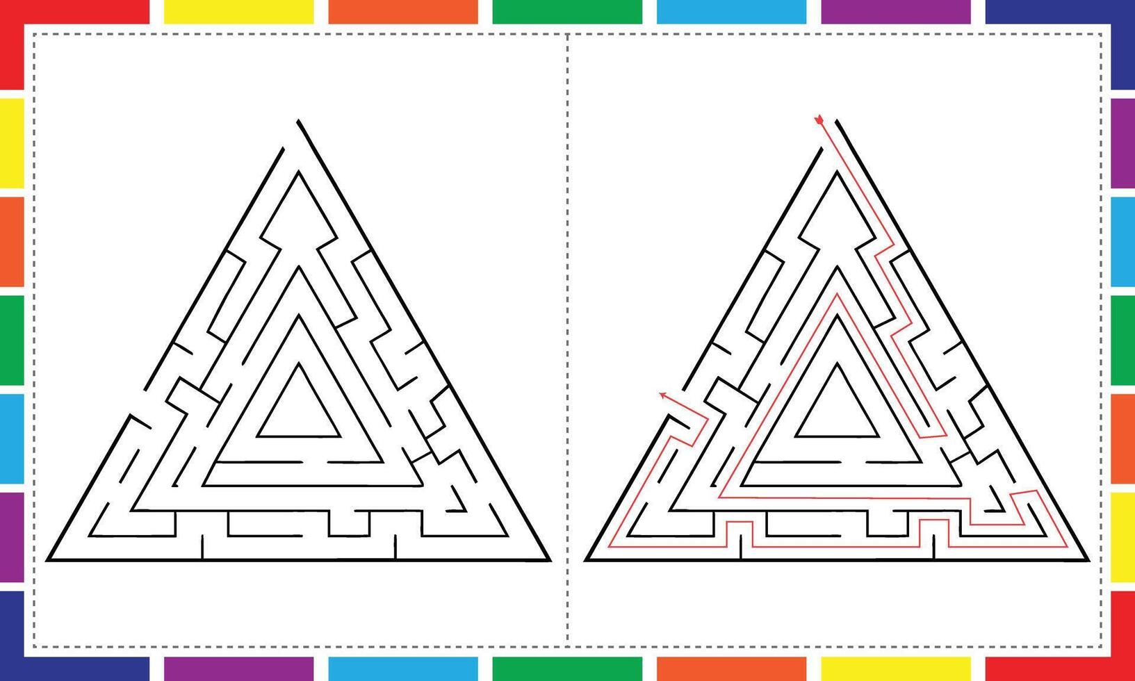 Triangle Maze Challenges for Little Minds vector