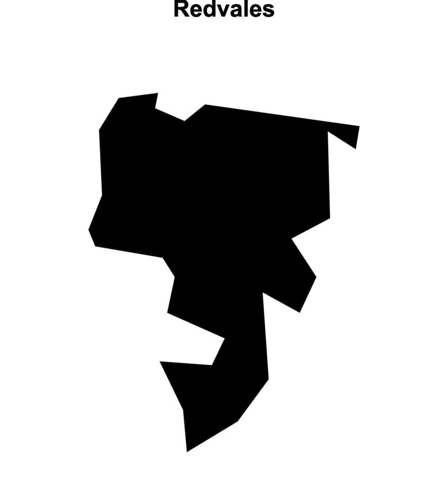 Redvales, England blank outline map vector