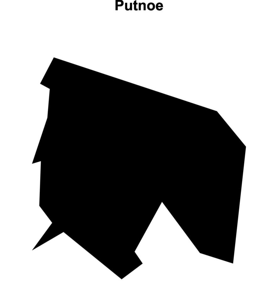 Putnoe, England blank outline map vector