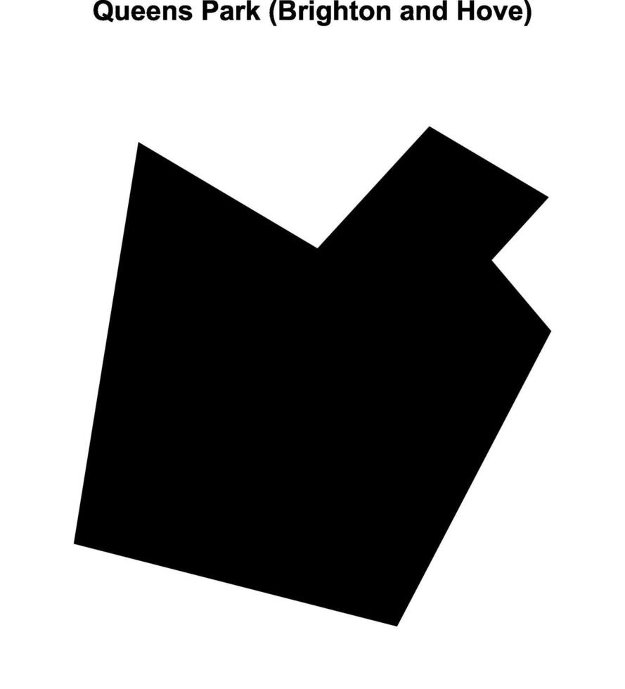 Queens Park, Brighton and Hove blank outline maps vector