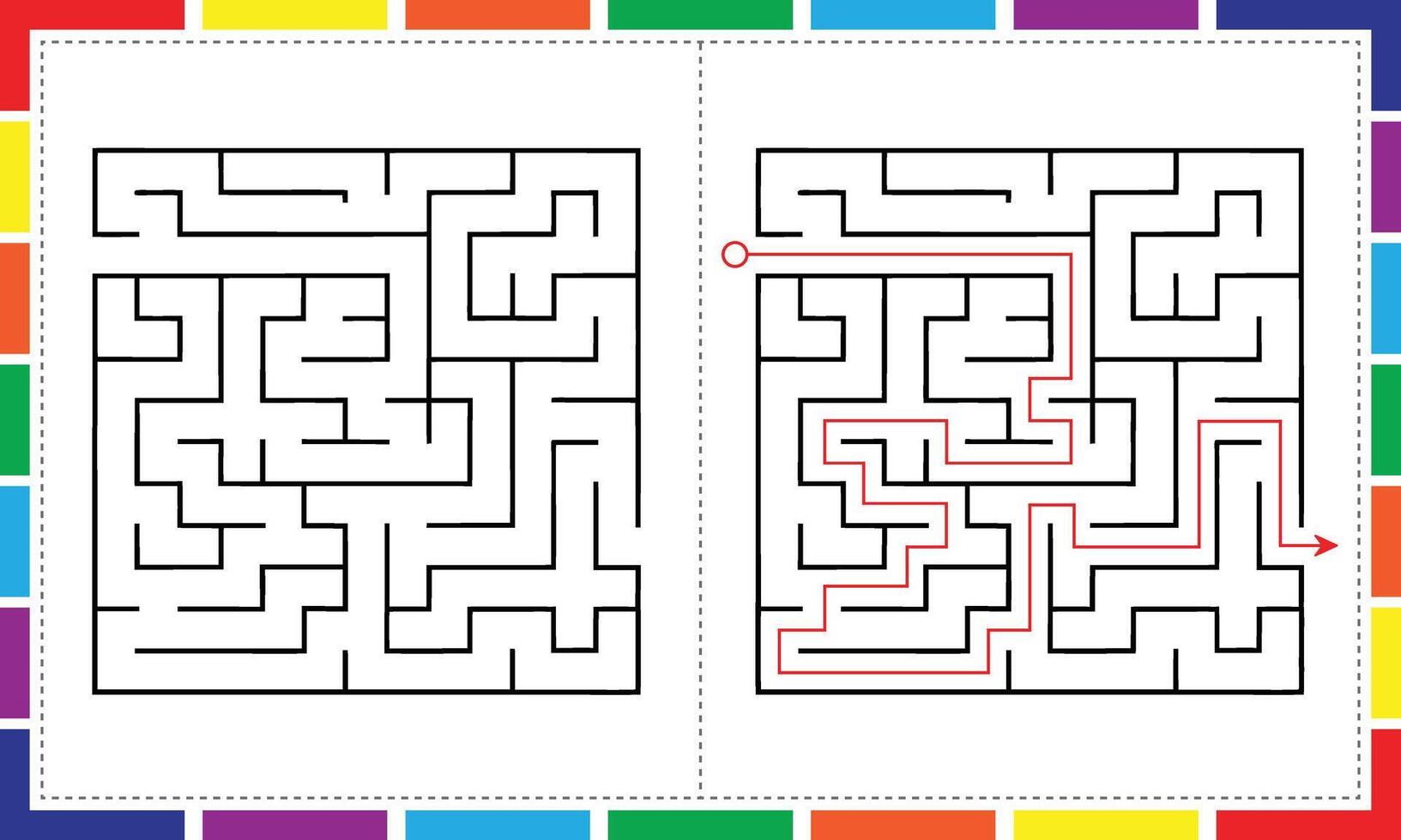 Square Maze Adventures Fun Puzzle Paths for Kids vector