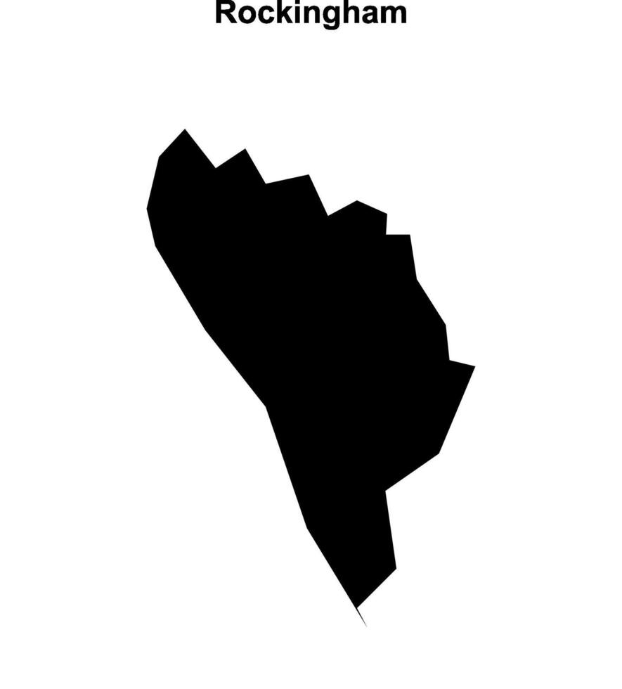 Rockingham, England blank outline map vector