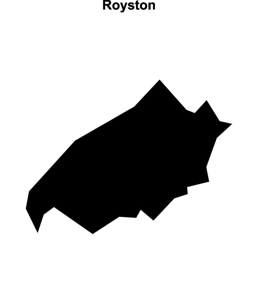 Royston, England blank outline map vector