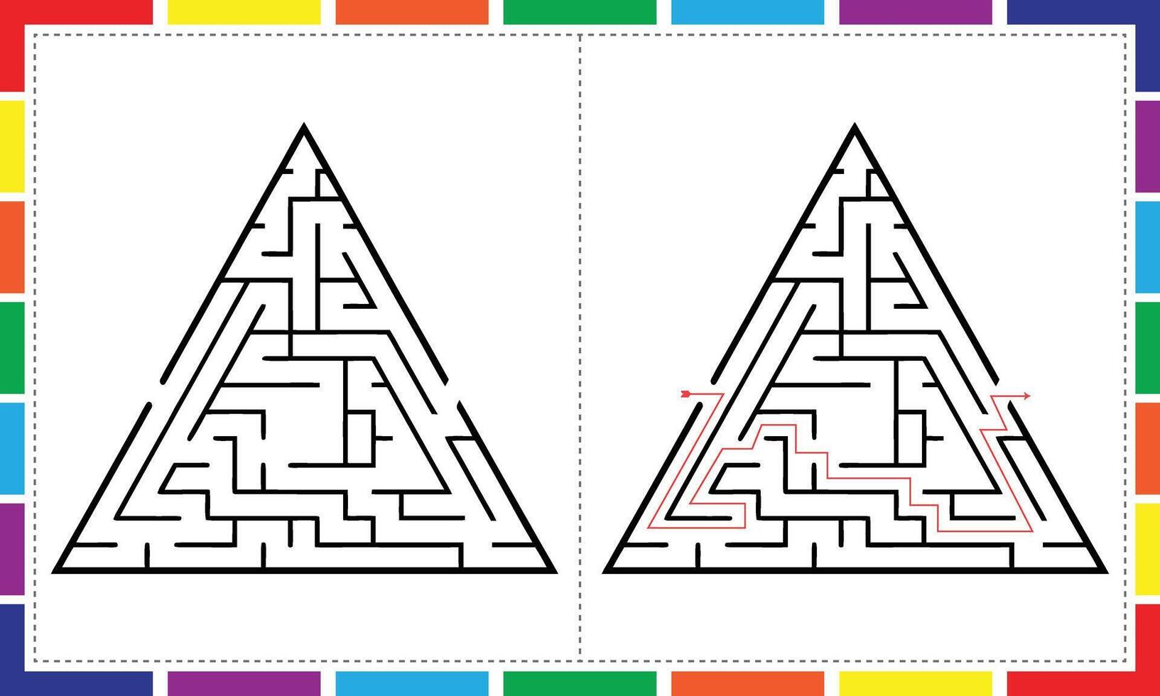 Wacky Triangle Maze Fun for Kids vector