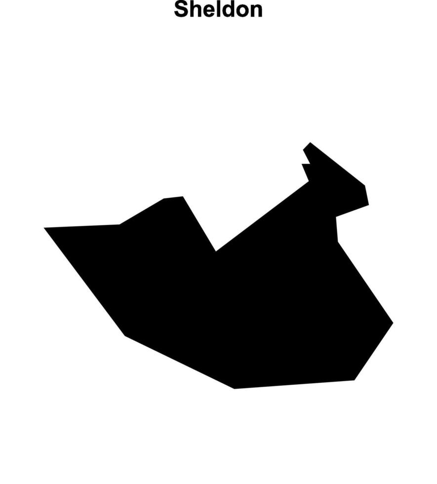 Sheldon, England blank outline map vector