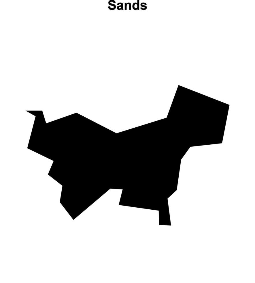 Sands, England blank outline map vector