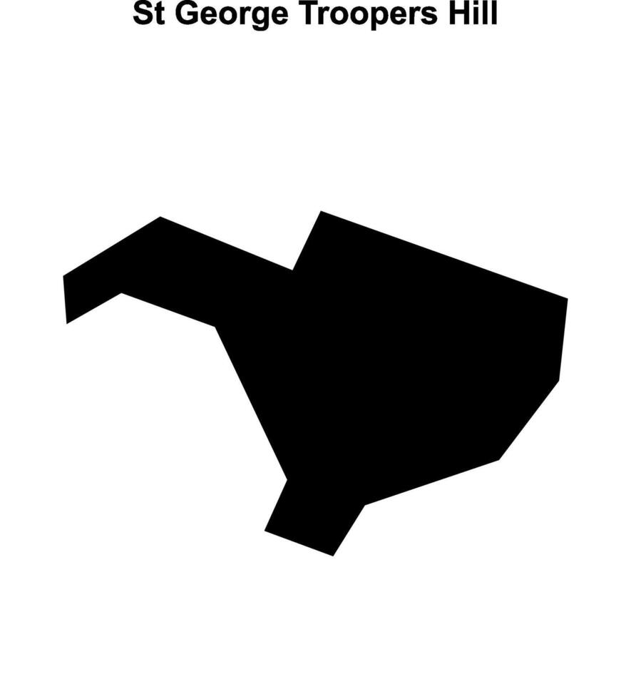 St George Troopers Hill, England blank outline map vector