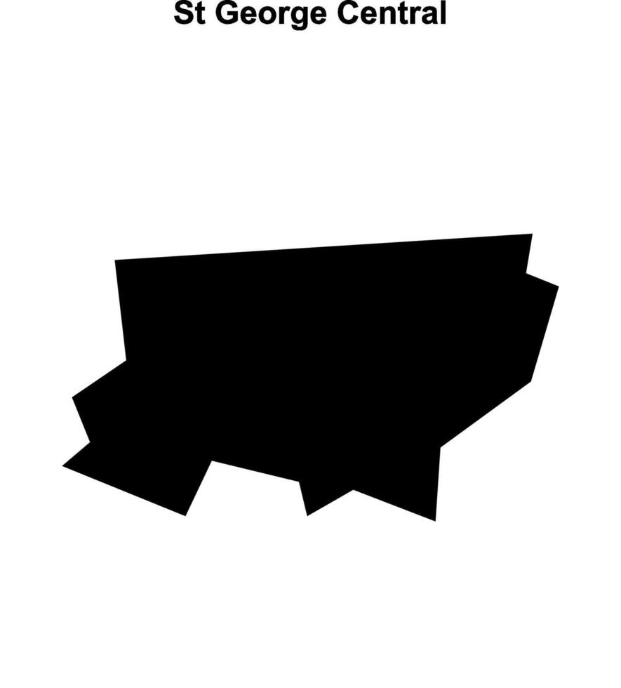 St George Central, England blank outline map vector